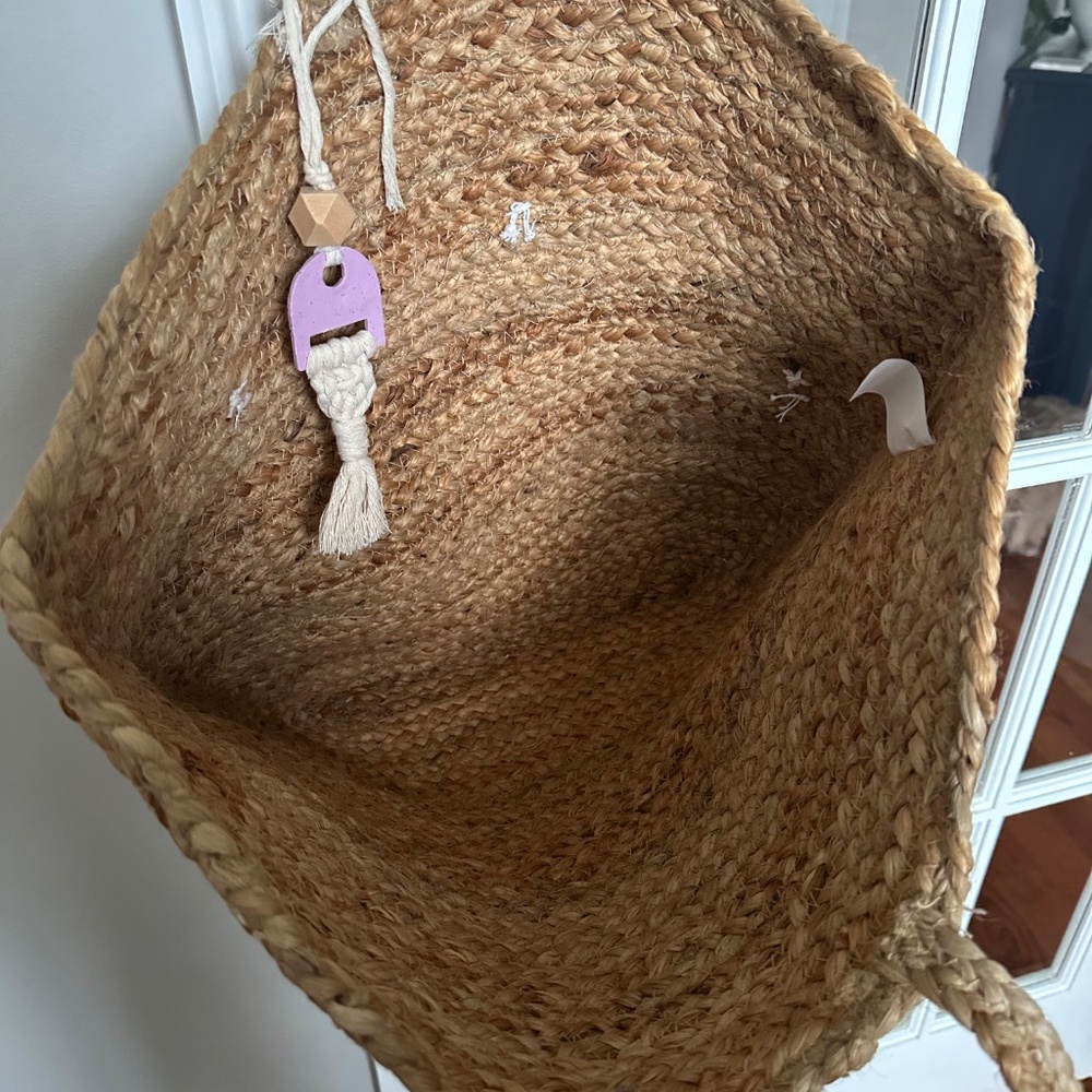 "Excuse me While I Kiss the Sky" Straw Bag Tote NTW - Picture 4 of 4
